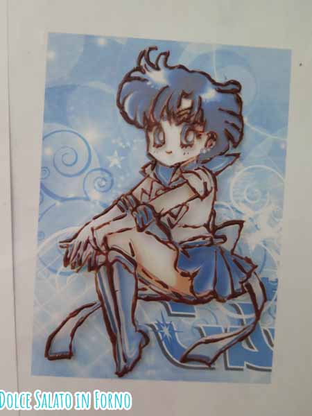 Decorazione Sailor Mercury in cioccolato