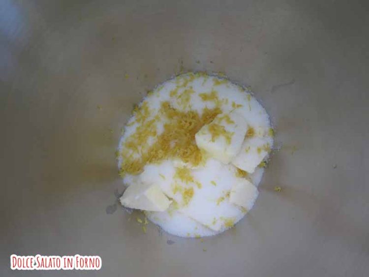 zucchero burro e scorza limone