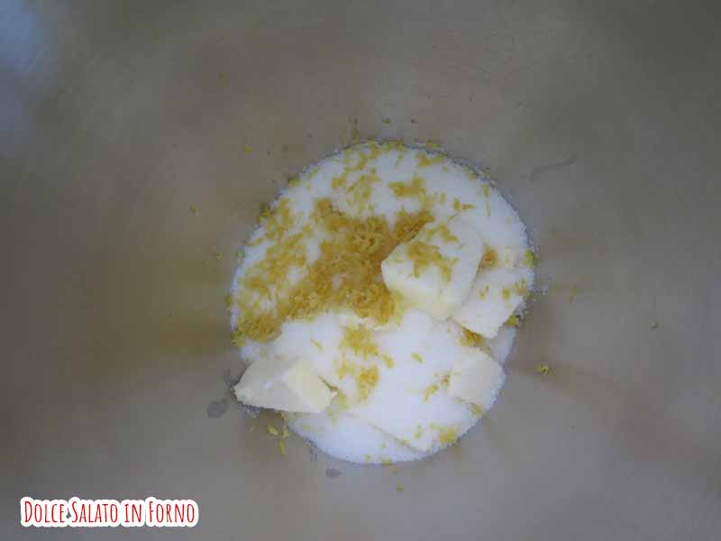 zucchero burro e scorza limone