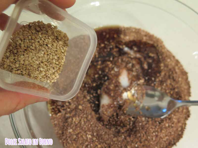 Aggiungere olio cocco, sciroppo acero, sesamo