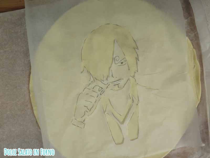 Sanji One Piece decorato pasta briseè