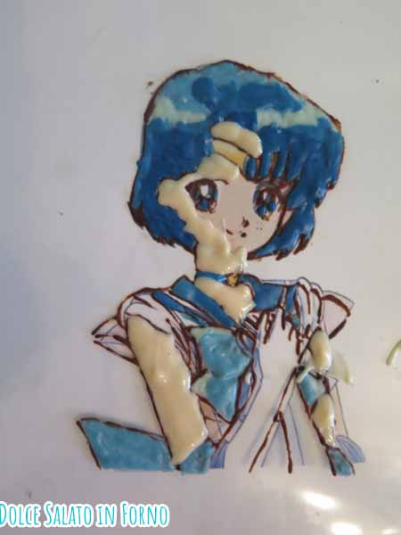 Decorazione Sailor Mercury in cioccolato