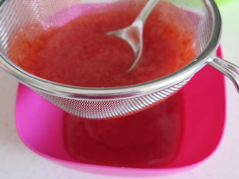 filtrare purea fragole