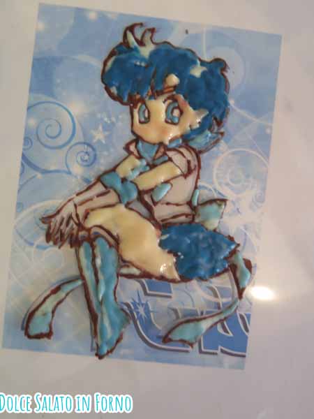 Decorazione Sailor Mercury in cioccolato