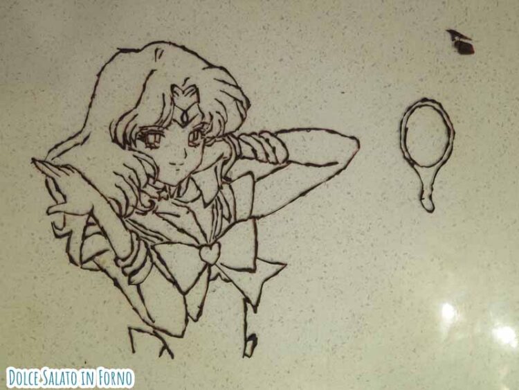 decorazione Sailor Neptune di cioccolato fondente