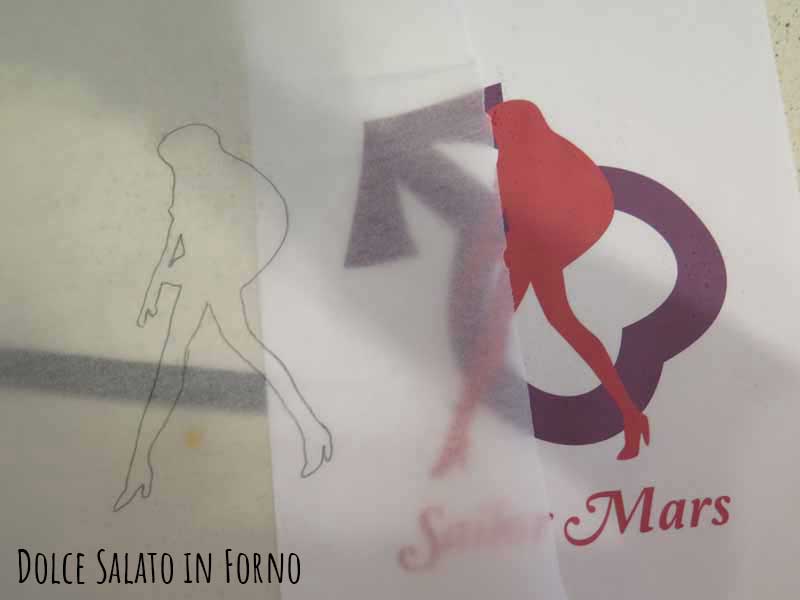 Silhouette Sailor Mars su carta forno