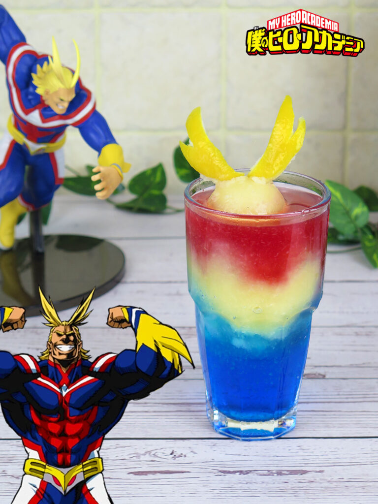 Analcolico all'ananas, blue curaçao e granatina di All Might