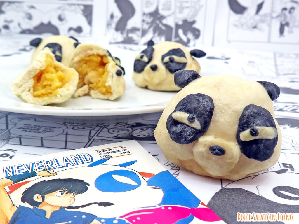 baozi vapore alla crema a forma di panda Genma di Ranma