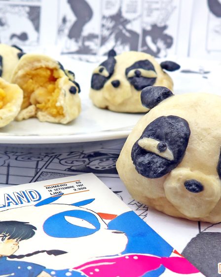 baozi vapore alla crema a forma di panda Genma di Ranma