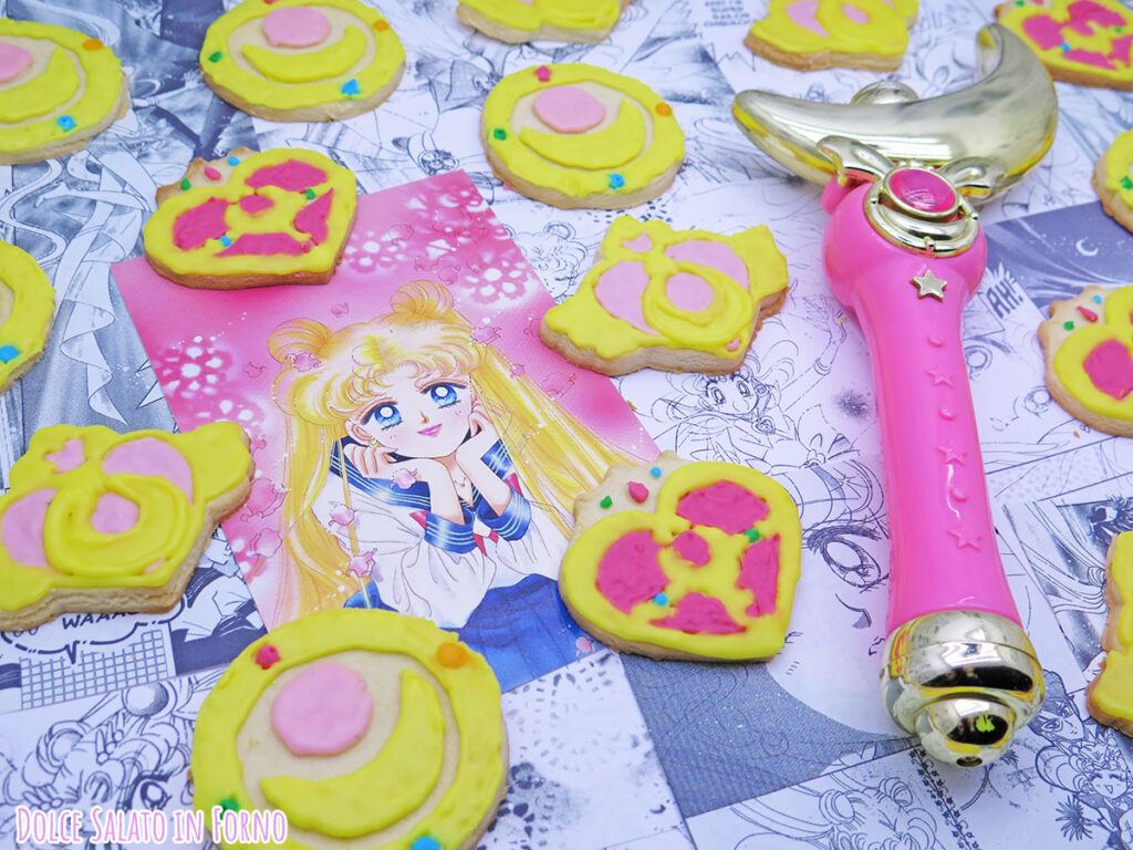 Biscotti al burro e glassa timbro spille Sailor Moon