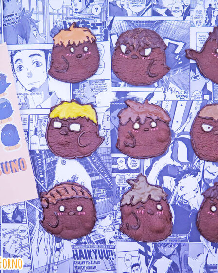 Biscotti al cacao a forma di corvi del Karasuno Haikyu!
