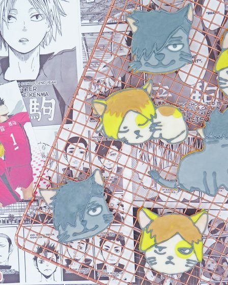 Biscotti all'olio e mandorle a forma di gatti del Nekoma di Haikyuu