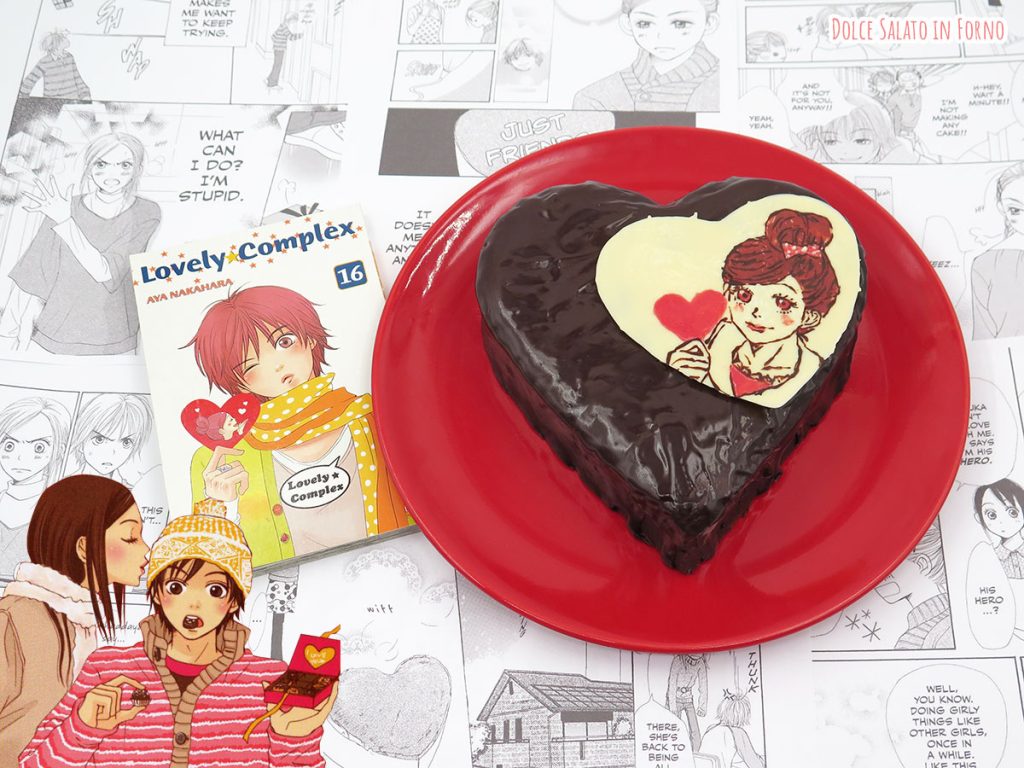 Brownie al cioccolato a forma di cuore di San Valentino di Lovely Complex