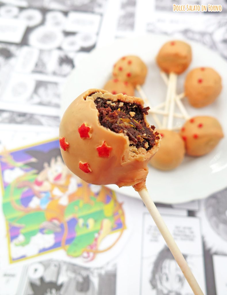 Cake pop a forma di sfera del drago di Dragon Ball