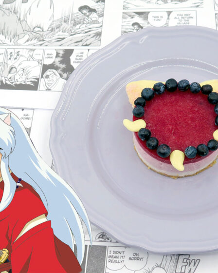 Cheesecake alla fragola e limone a forma di Inuyasha