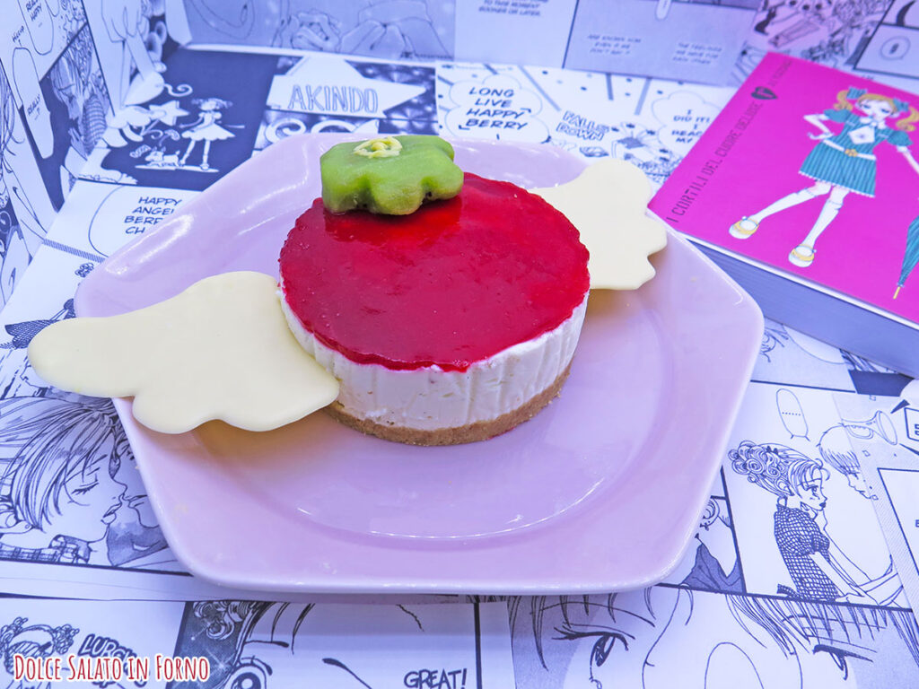 Cheesecake ai lamponi a forma di Happy Berry di Gokinjo Monogatari