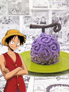 Cheesecake al melone a forma di frutto gom gom di One Piece