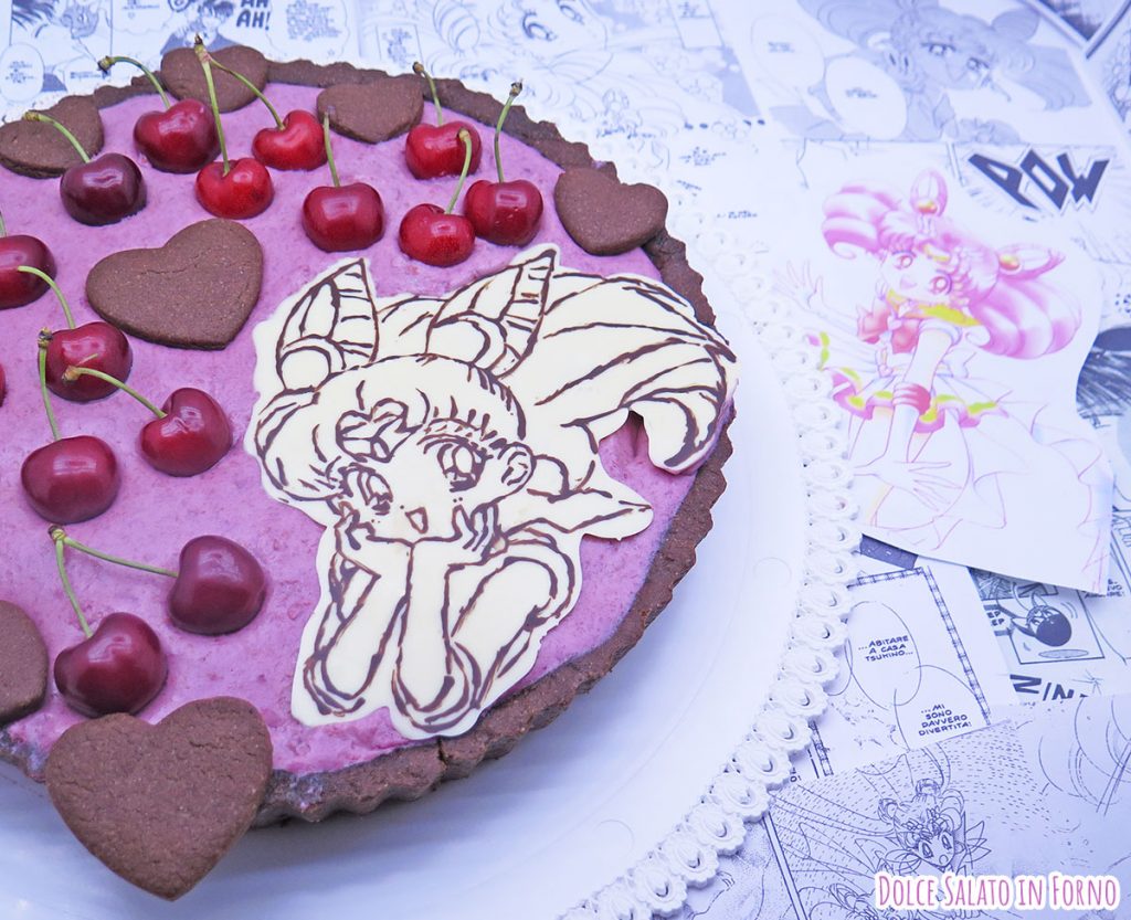 Crostata frangipane al cacao e mousse alle ciliegie di Sailor Chibiusa