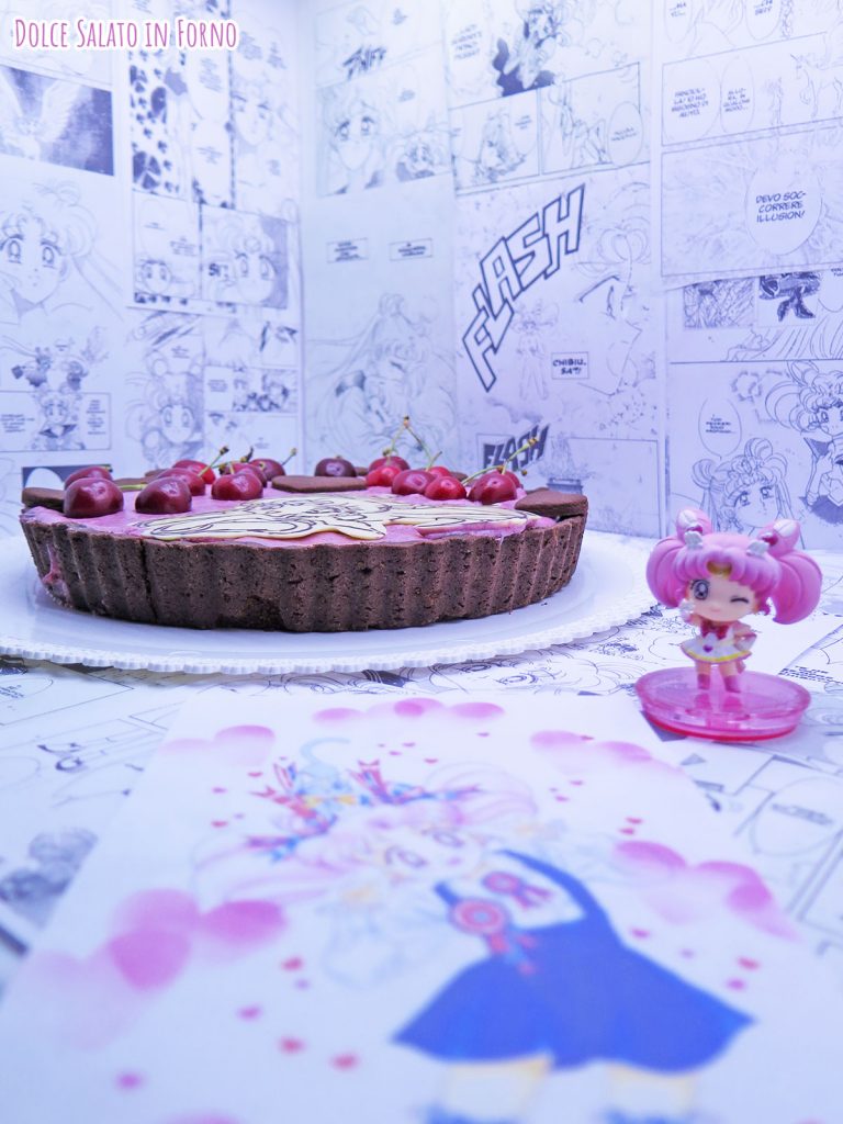 Crostata frangipane al cacao e mousse alle ciliegie di Sailor ChibiMoon