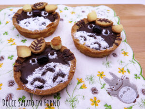 Crostatine cioccolato e pere a forma di Totoro