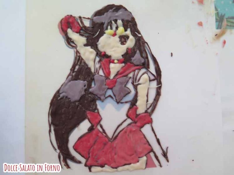 decorazione Sailor Mars in cioccolato