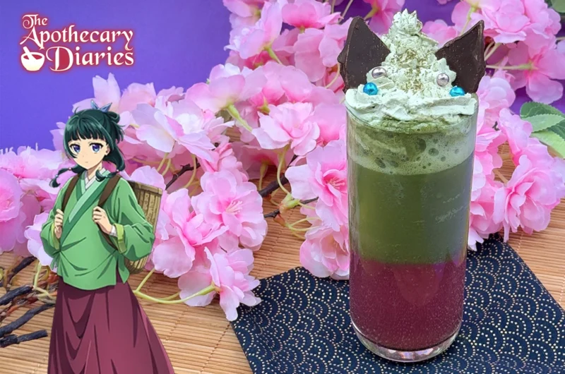 Analcolico al butterfly pea tea, tonica e matcha di Maomao
