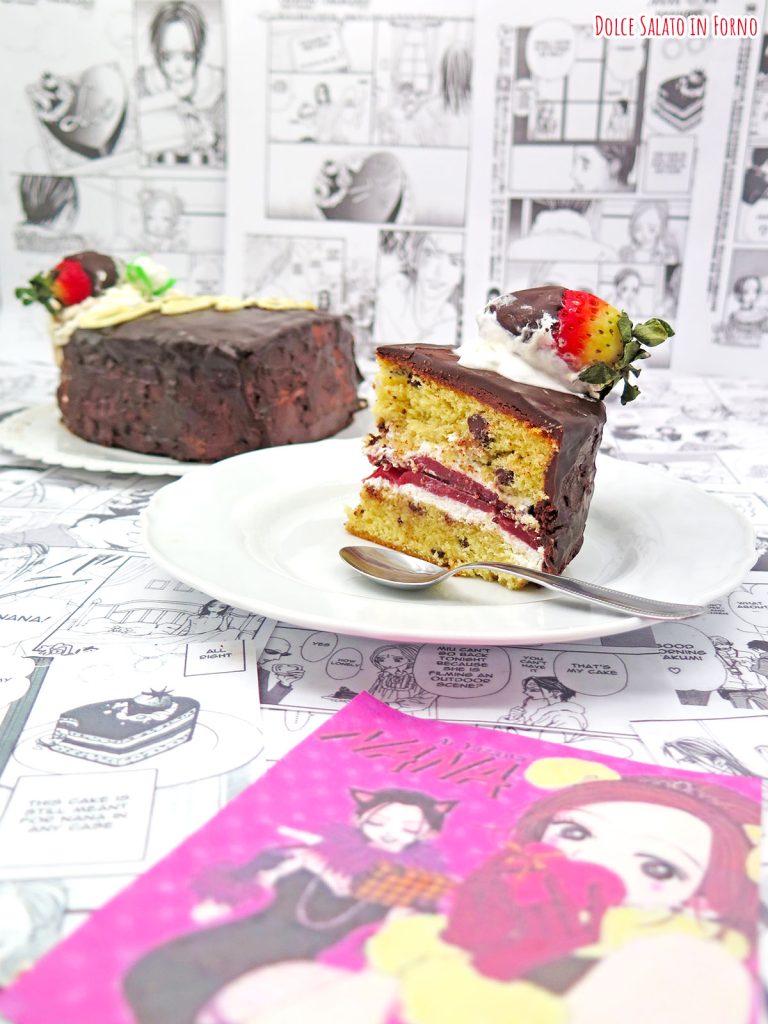 Fetta di torta al cioccolato e fragole di Nana di Ai Yazawa