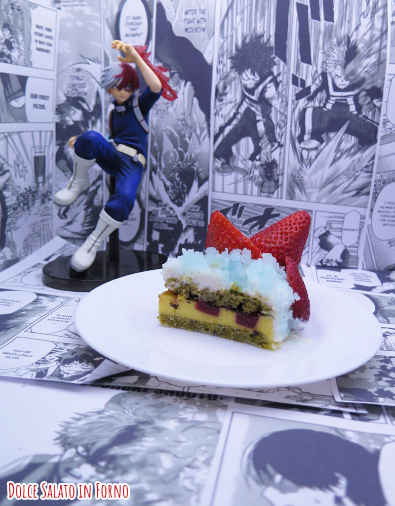 Fetta di Torta limone fragola pistacchio di Shoto Todoroki di My Hero Academia