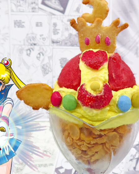 Sorbetto alla fragola a forma di holy grail di Sailor Moon