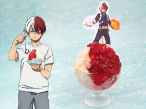 Granita giapponese al latte e fragola di Shoto di My Hero Academia