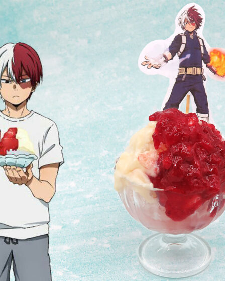 Granita giapponese al latte e fragola di Shoto di My Hero Academia