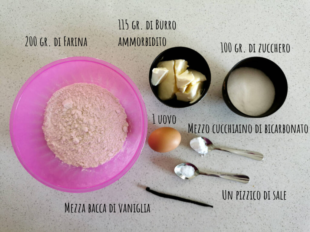 ingredienti dei biscotti al burro