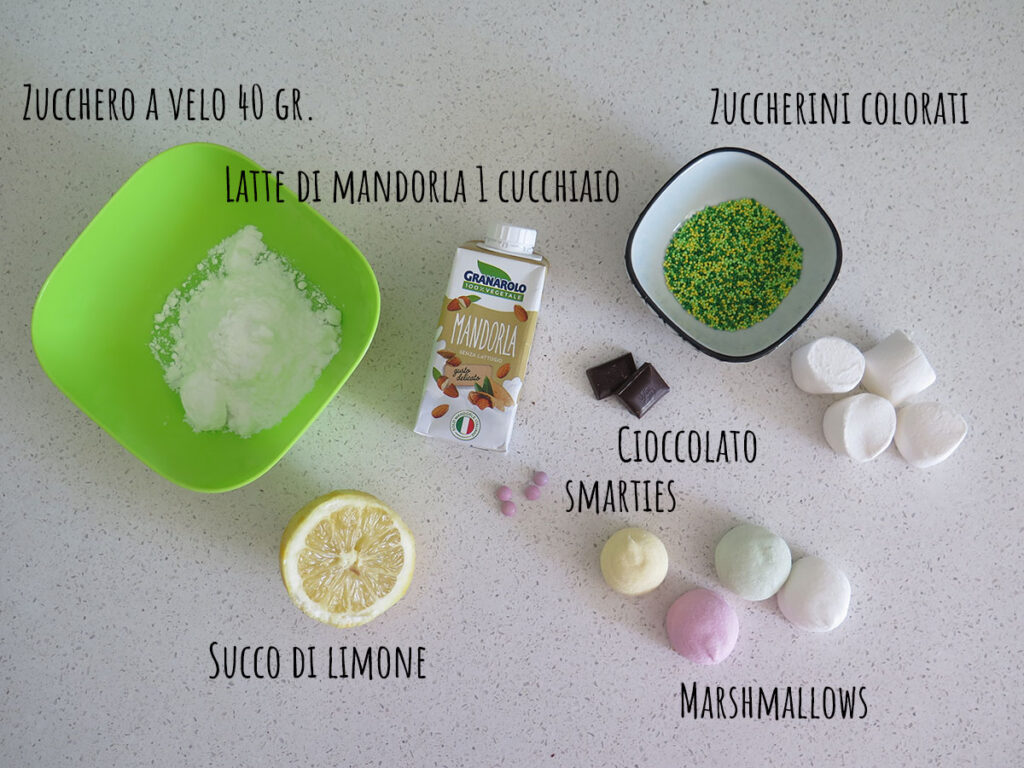 Ingredienti decorazione muffin di carote light