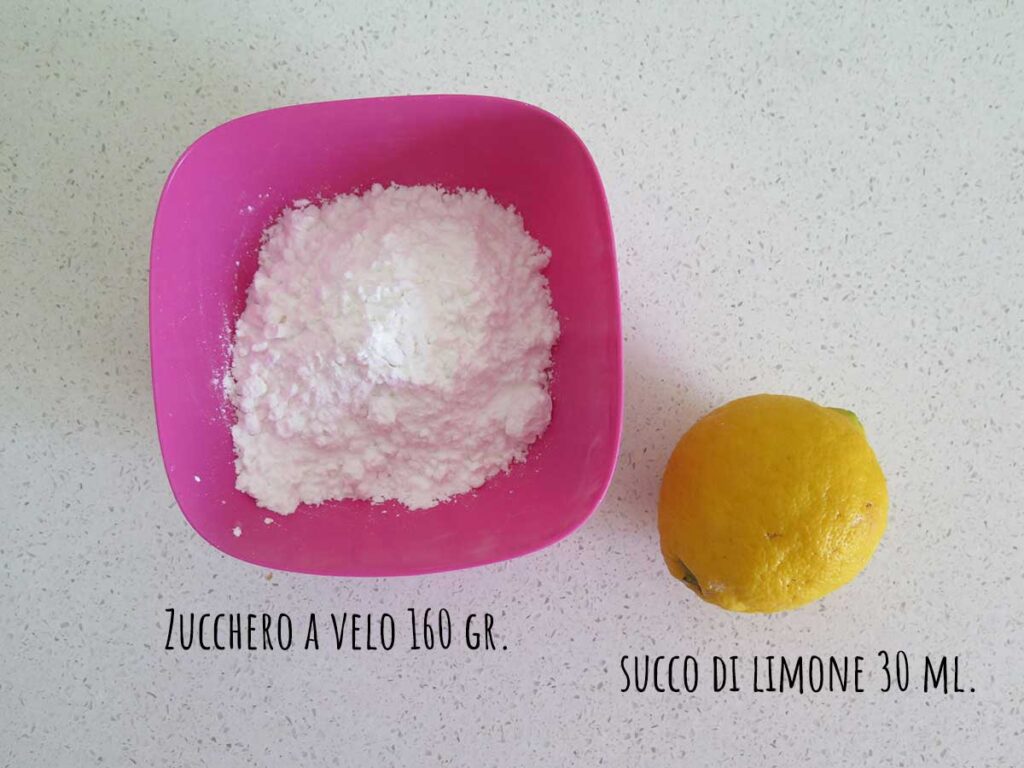 Ingredienti glassa al limone