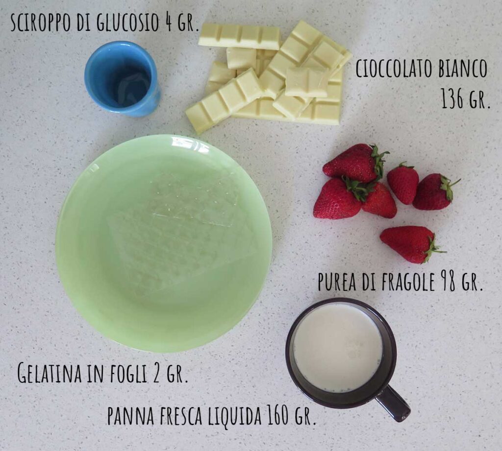 Ingredienti per la namelaka alla fragola