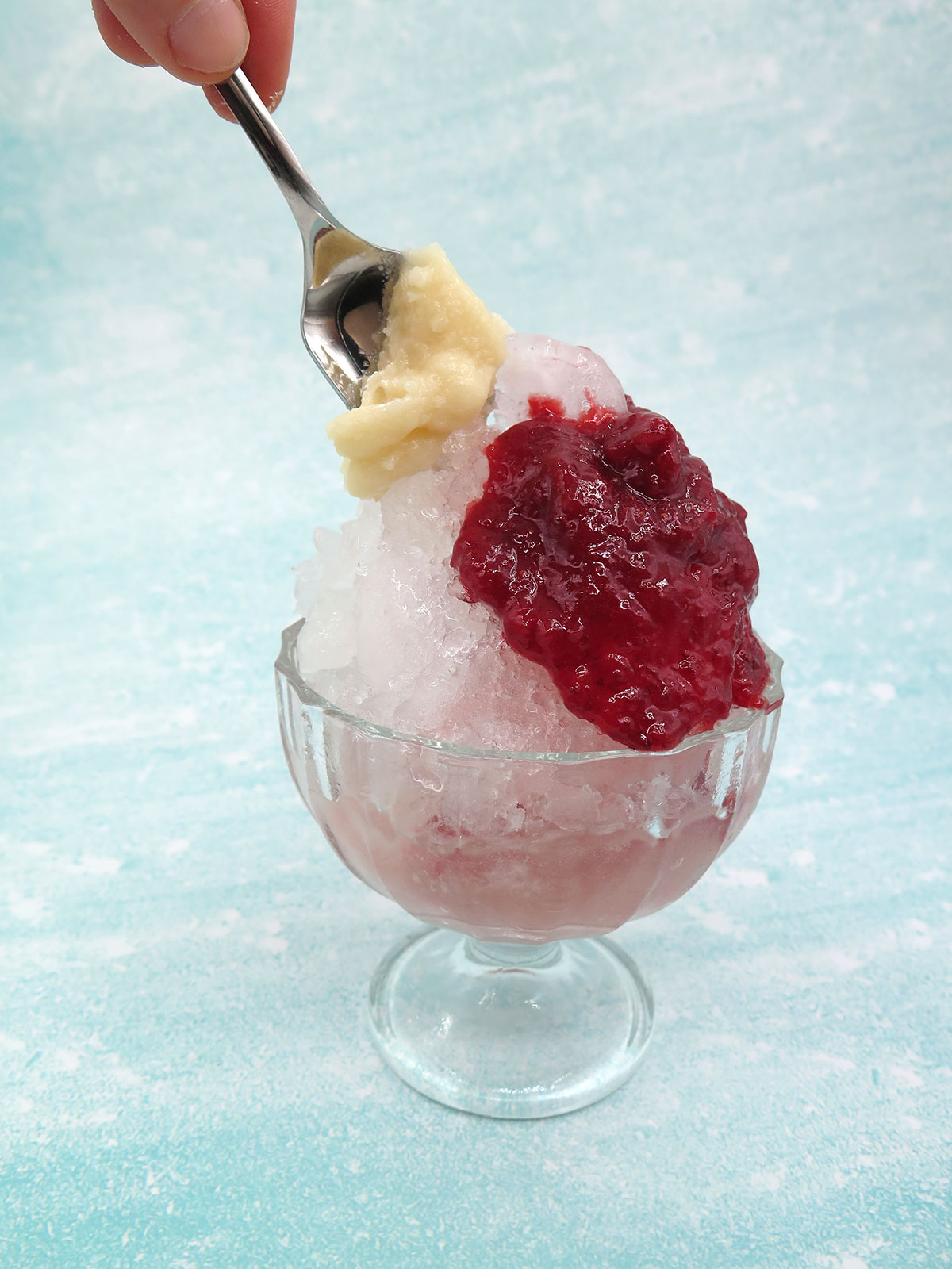 kakigori al latte e fragola