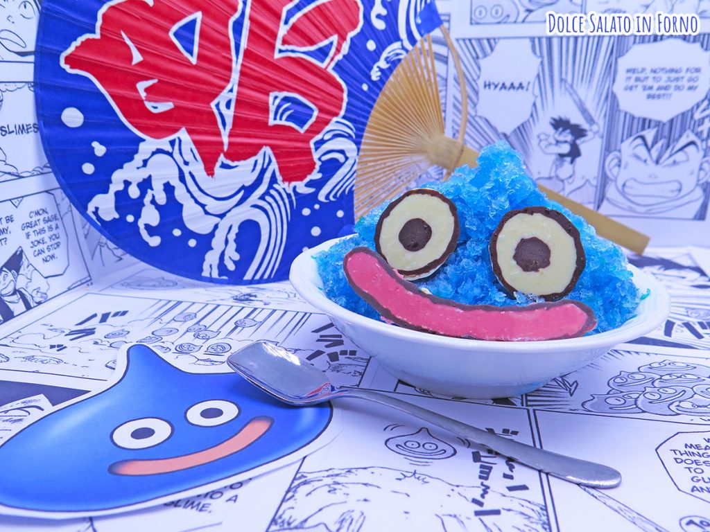 Kakigori al limone a forma di slime di Dragon Quest