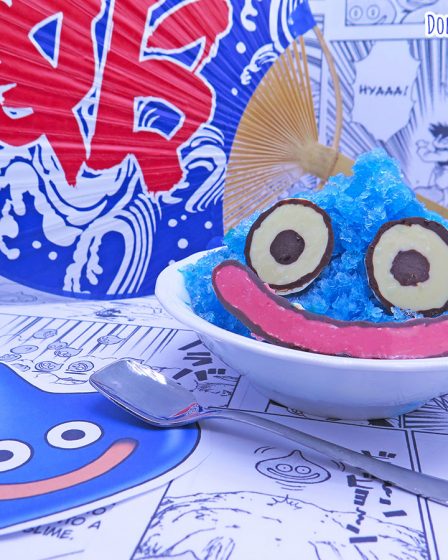 Kakigori al limone a forma di slime di Dragon Quest