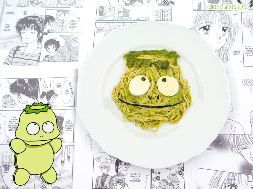 Linguine pesto zucchine a forma di Kappa di Marmalade Boy