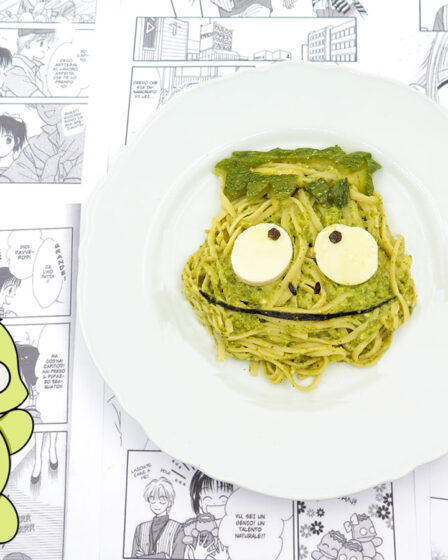 Linguine pesto zucchine a forma di Kappa di Marmalade Boy