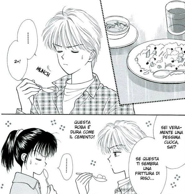 Yu si lamenta del riso fritto (yakimeshi) di Miki nel manga di Marmalade Boy
