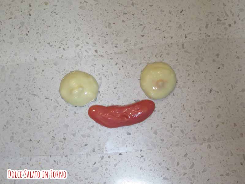Occhi e bocca di Calcifer in cioccolato