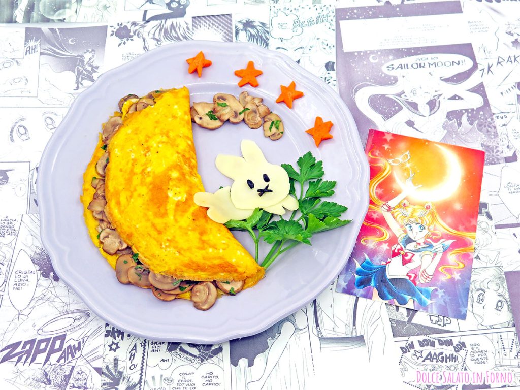 omelette ai funghi con coniglietto di Usagi / Sailor Moon