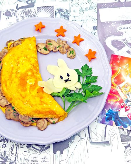omelette ai funghi con coniglietto di Usagi / Sailor Moon