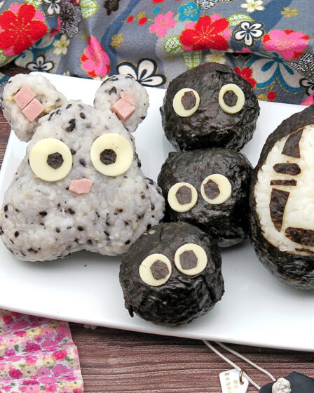 Onigiri a forma di Kaonashi, topo e Susuwatari della Città Incantata