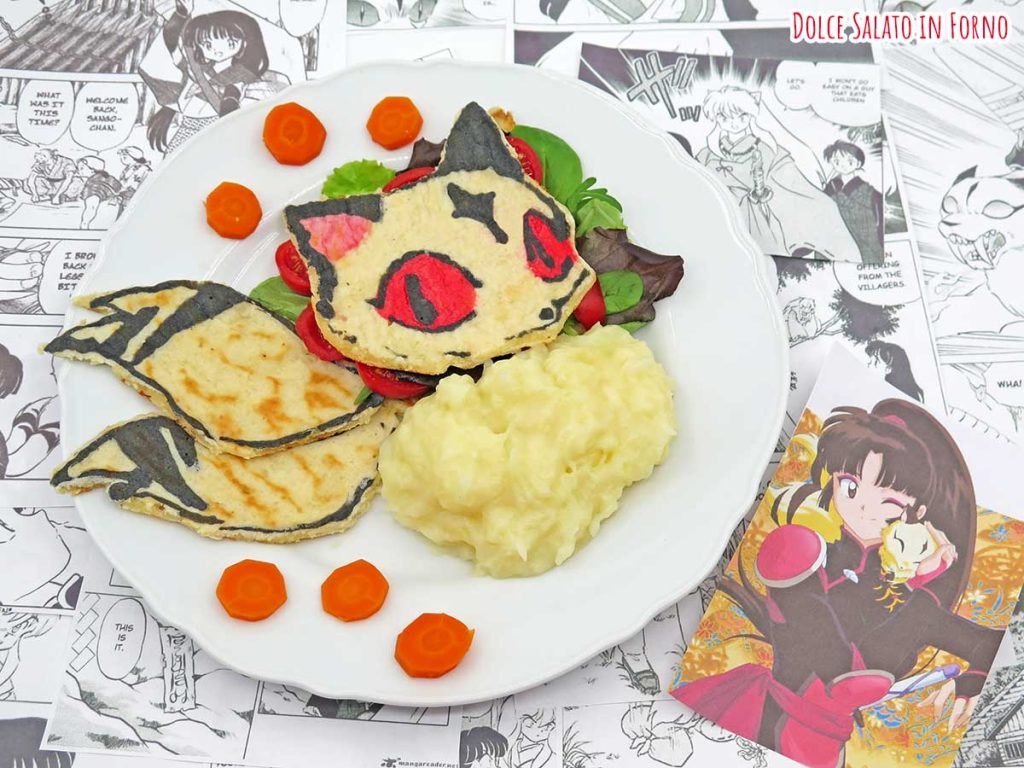 pancake salati a forma di Kirara di Inuyasha