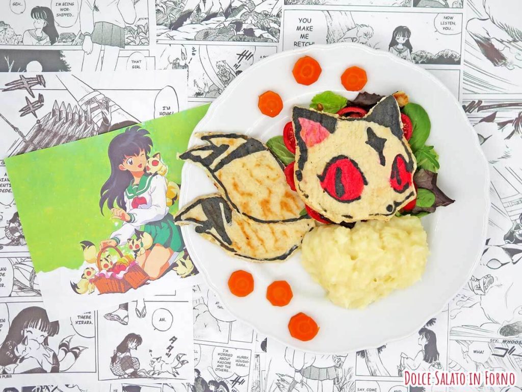 pancake salato a forma di Kirara di Inuyasha