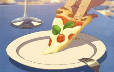 Pizza con lo stuzzicadenti nell'anime di Your Name