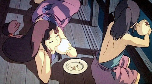 Rin e Sen (Chihiro) mangiano un anman