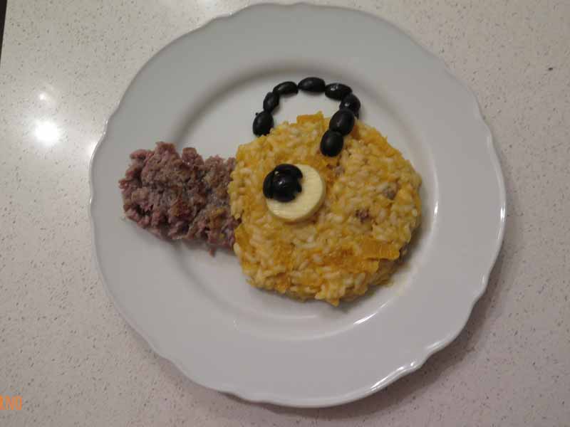 risotto zucca e salsiccia di Pochita di Chainsaw Man